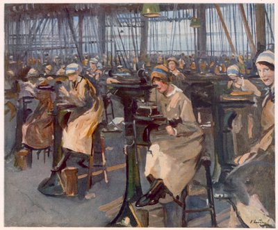 Women Working in Factory, Newcastle by John Lavery